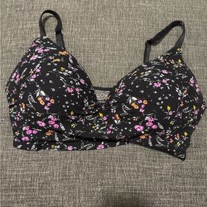 Victoria's Secret Black Floral L-DD Bra